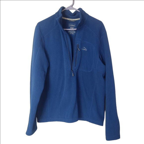 L.L. Bean Other - LL Bean Fleece Pullover Mens Medium Blue Long Sleeve Sweater 1/4 Zip Outdoor